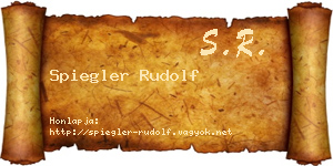Spiegler Rudolf névjegykártya